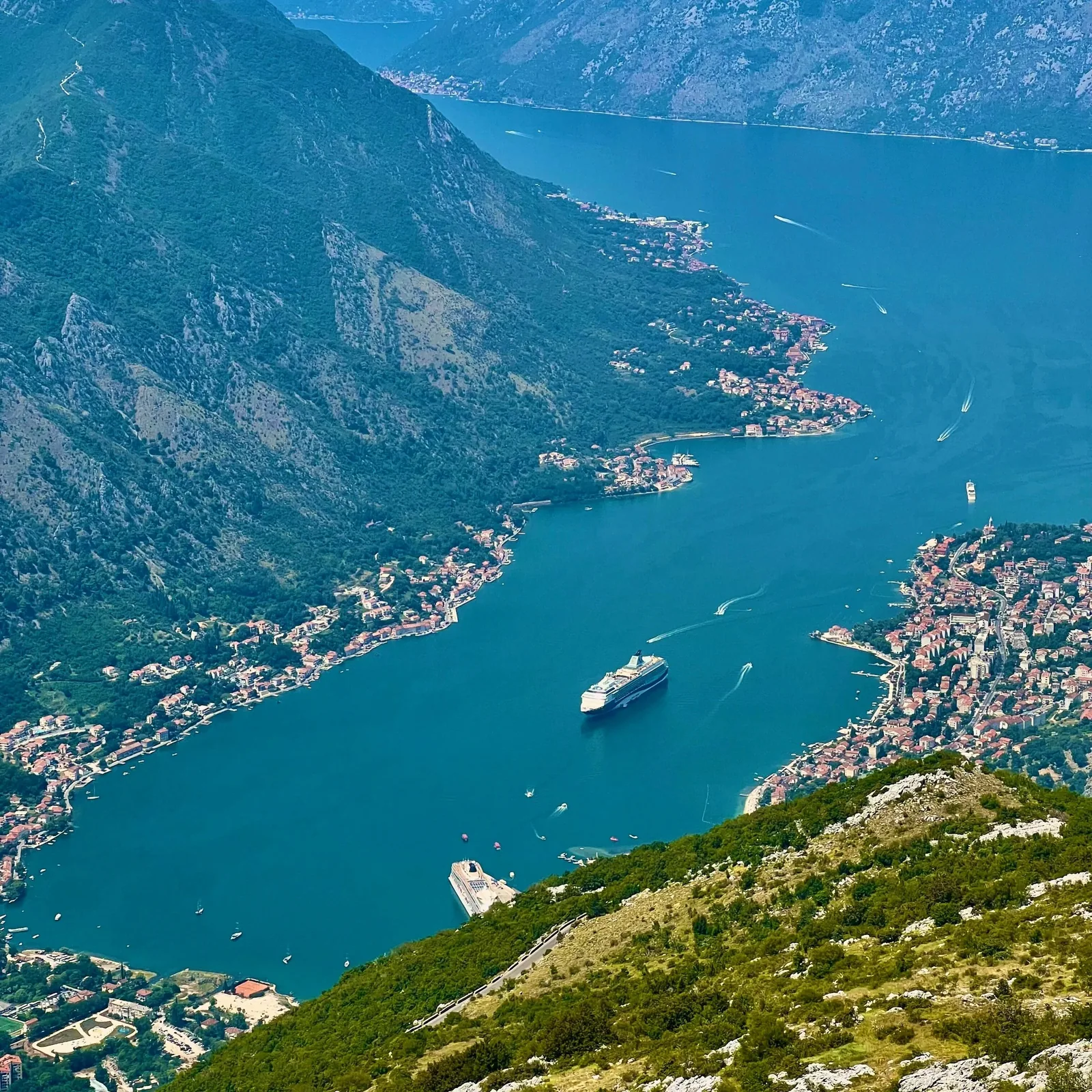 Mountain panorama overlooking Kotor and the Bay of Kotor