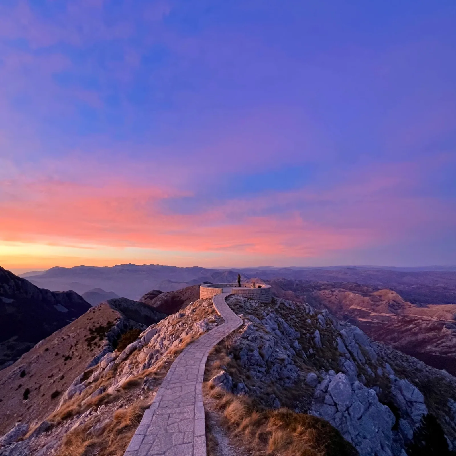 The mountain walkway and far-reaching views on Lovćen