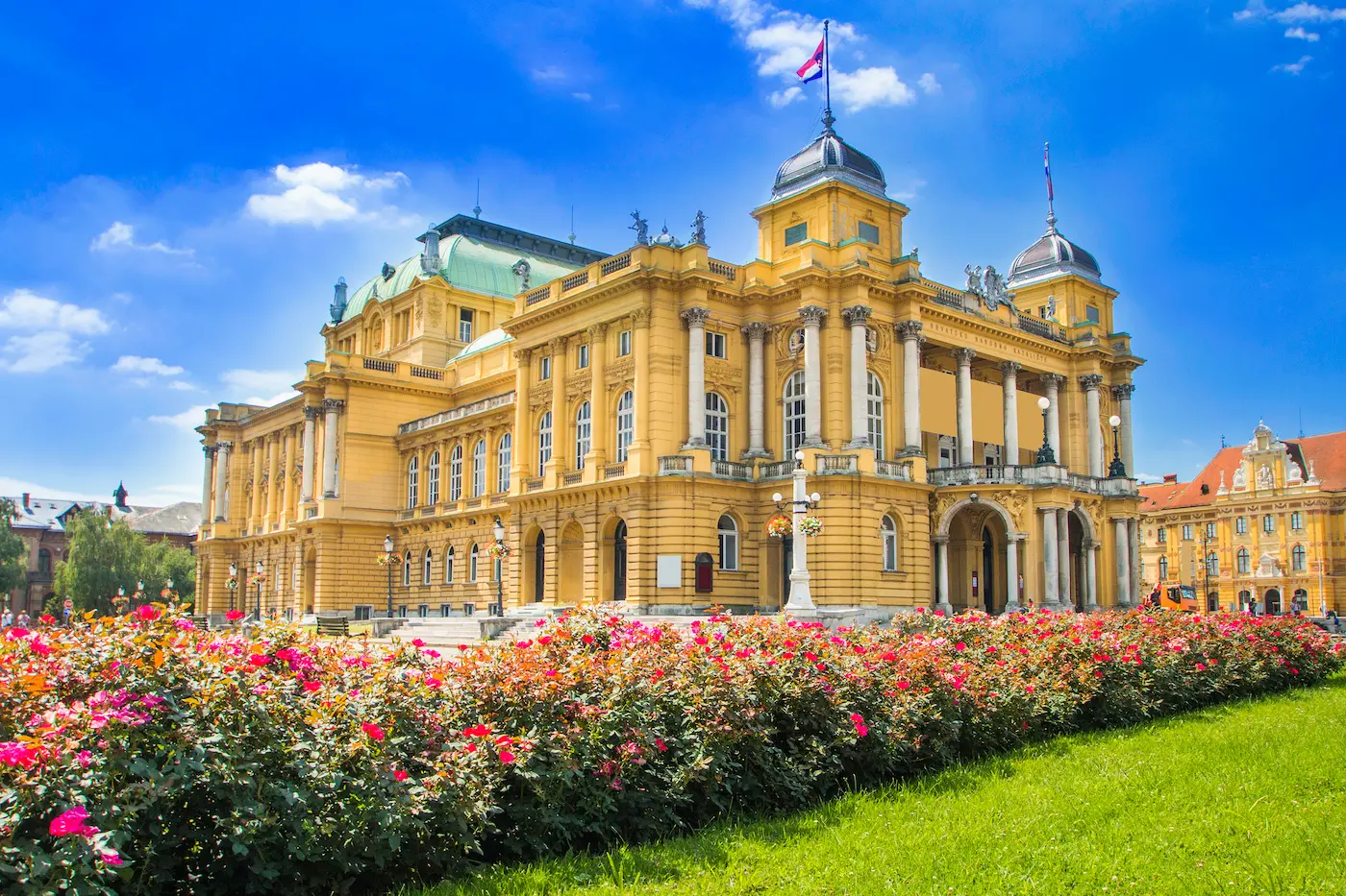 Croatian National Theatre in Zagreb - grand Austro-Hungarian architecture, starting point of Grand Croatia luxury group tour