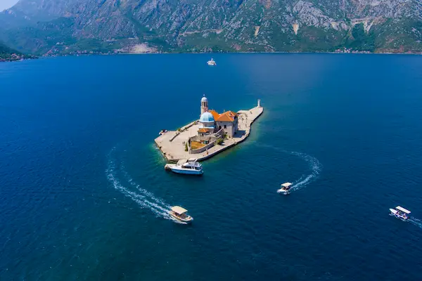 Our Lady of the Rock Perast Montenegro - church island in Boka Bay