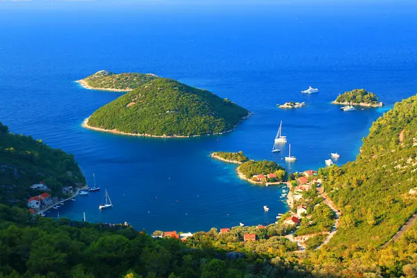 Island Mljet Croatia - view of Prozurska luka bay