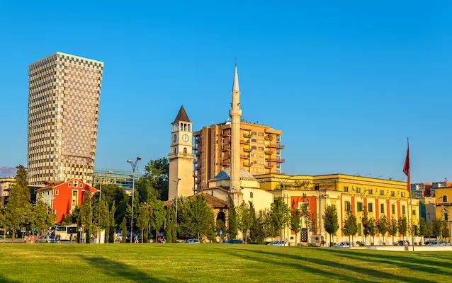 Tirana Skanderbeg Square with Et'hem Bey Mosque Albania
